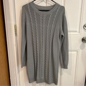 Elegant Gray Cable Knit Dress